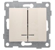 Bravo Выключатель 2кл. (инд), СУ , 10А, 250В, беж  С10В28-003  GUSI Electric