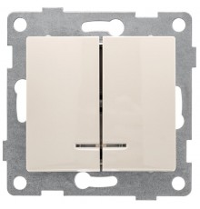 Bravo Выключатель 2кл. (инд), СУ , 10А, 250В, беж  С10В28-003  GUSI Electric