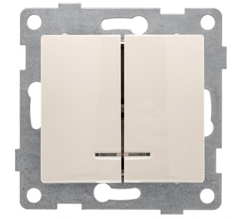 Bravo Выключатель 2кл. (инд), СУ , 10А, 250В, беж  С10В28-003  GUSI Electric