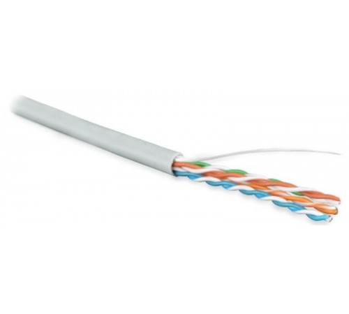 Кабель витая пара UUTP4-C5E-S24-IN-LSZH-GY-305(305м)неэкр.U/UTP,кат.5e,4п.(24AWG),одн.(solid),LSZH,нг(А)-HF,-20°C-+75°C,сер.  42045  Hyperline
