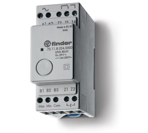 Реле контроля уровня; фиксированный диапазон чувствительности 150кОм; питание 125В AC; выход 1CO 16А  721181250000  Finder