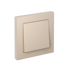 AtlasDesign Песочный Выключатель 1-клавишный, сх.1, 10АХ, (в сборе с рамкой), быстрозажимные клеммы  ATN001212S  SE