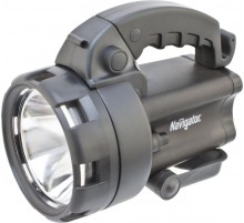 Фонарь светодиодный NPT-SP09-ACCU 1LED 3Вт+4LED аккумуляторный прожектор пластик  94963  Navigator