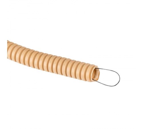 Труба гибкая гофрированная ПВХ 16мм с протяжкой (25м) светлое дерево  tg-z-16w  EKF