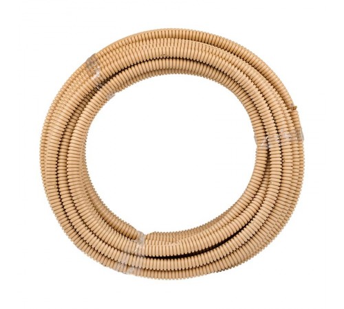 Труба гибкая гофрированная ПВХ 16мм с протяжкой (25м) светлое дерево  tg-z-16w  EKF