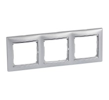 Valena Алюминий/Серебряный штрих Рамка 3-ая горизонт.  770353  Legrand