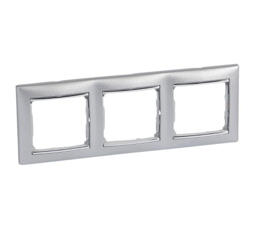 Valena Алюминий/Серебряный штрих Рамка 3-ая горизонт.  770353  Legrand