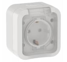 TORS Розетка 1-я с з/к кр. 16А IP55 TS320 белый  TS-R16-16-55-K01  IEK