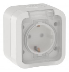 TORS Розетка 1-я с з/к кр. 16А IP55 TS320 белый  TS-R16-16-55-K01  IEK