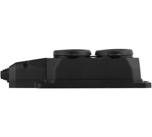 Колодка каучуковая с/з 2гн 16A IP44 черная K-2e-B-IP44 Б0044544  ЭРА