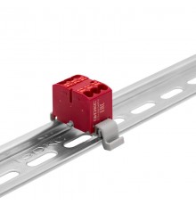 Блок распределительный с гориз. адапт. на рейку шириной 35мм, зажим push-in, 6 точки подкл. 2,5 кв.мм, красный  DTP1-006-04SPUR-H  DKC