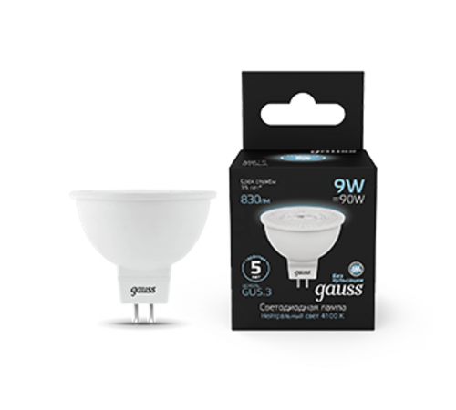 Лампа светодиодная MR16 9W 830lm 4100K GU5.3 LED 1/10/100  101505209  Gauss