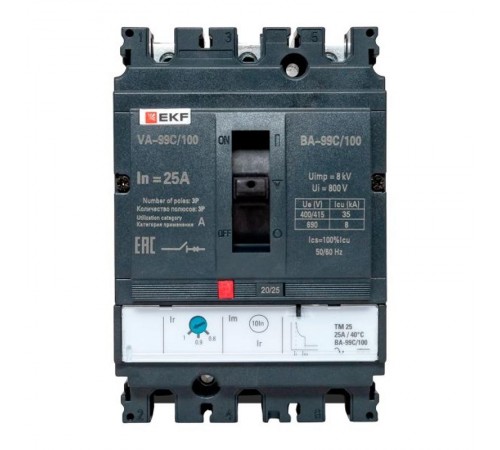 Выключатель автоматический ВА-99C (Compact NS) 100/25А 3P 36кА EKF PROxima  mccb99C-100-25  EKF