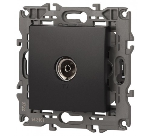 14-3101-05 Розетка TV одиночная, IP20, Эра Elegance, антрацит  Б0034294  ЭРА