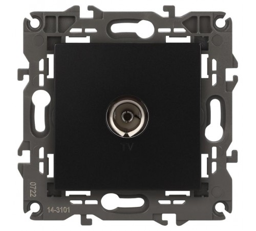 14-3101-05 Розетка TV одиночная, IP20, Эра Elegance, антрацит  Б0034294  ЭРА