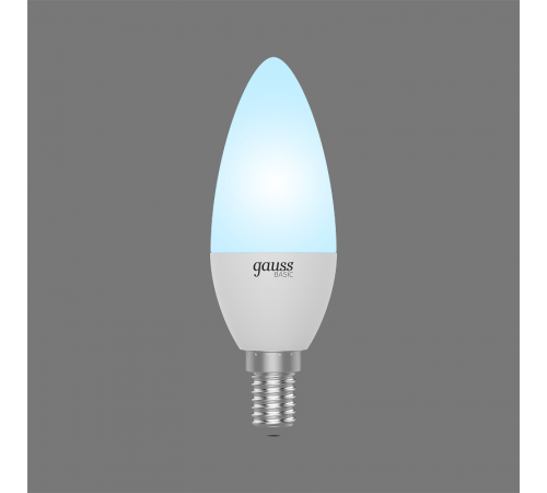 Лампа светодиодная   Basic Свеча 5.5W 410lm 4000K E14 LED 1/10/100  1033126  Gauss
