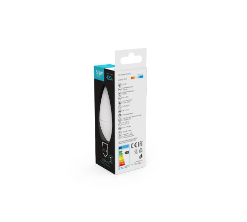 Лампа светодиодная   Basic Свеча 5.5W 410lm 4000K E14 LED 1/10/100  1033126  Gauss