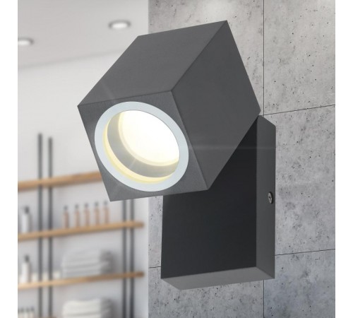 Декоративная подсветка WL37 GR MR16/GU10, серый, для интерьера, фасадов зданий  Б0054409  ЭРА