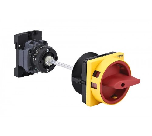 Выключатель-Разъединитель 4P 20A IP20 с красной выносной рукояткой на дин-рейке/плате с замком  MSD20440R  SE