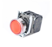 Кнопка SB4 с подсвет в сборе модуль 22мм красная металл 230-240ВAC 1НО+1НЗ  SB4BW34M5  SE