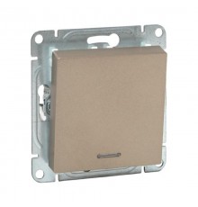 Механизм выключателя, одноклавишный, с подсветкой, шампань Эпика  UP1-SWC-14 EKF