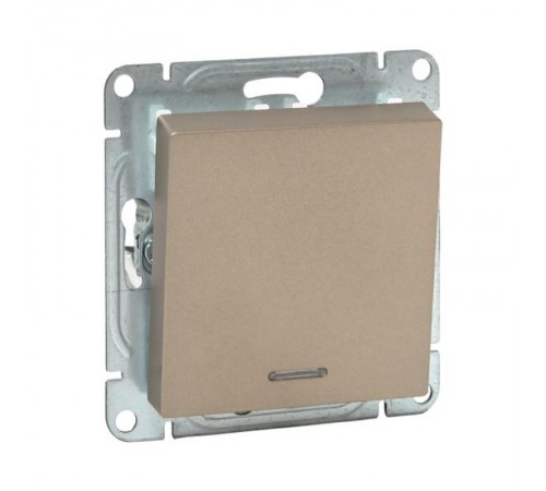 Механизм выключателя, одноклавишный, с подсветкой, шампань Эпика  UP1-SWC-14 EKF