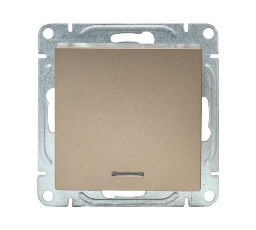 Механизм выключателя, одноклавишный, с подсветкой, шампань Эпика  UP1-SWC-14 EKF