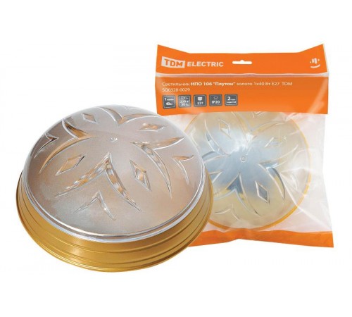 Светильник под лампу НПО 106 "Плутон" 1х40Вт ЛН/КЛЛ/LED Е27 золото  SQ0328-0029  TDM