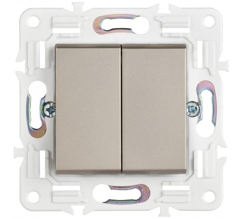 SKANDY Выключатель 2-клавишный проходной 10А SK-V05Sh шампань  SK-V22-0-10-K37  IEK