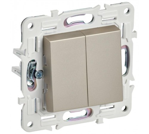 SKANDY Выключатель 2-клавишный проходной 10А SK-V05Sh шампань  SK-V22-0-10-K37  IEK
