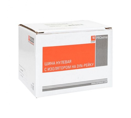 Шина "0" N (6х9мм) 12 отверстий латунь синий изолятор на DIN-рейку розничный стикер EKF PROxima  sn0-63-12-d-r  EKF
