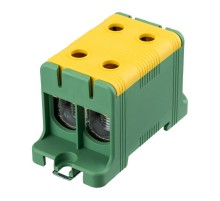 Клемма вводная силовая КВС 16-95мм 2-рядная желто-зеленая PE распределительная  11-2117  REXANT