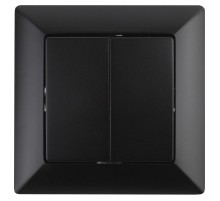 4-104-05 Intro Выключатель двойной, 10А-250В, СУ, Solo, антрацит  Б0043288  Intro