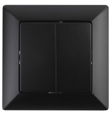 Выключатель Intro Solo 4-104-05 двухклавишный 10А-250В, IP20, СУ, антрацит  Б0053589  Intro