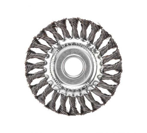 Щетка дисковая для УШМ крученая стальная проволока 125 мм, отв. 22,23 мм  KR-91-1238  Kranz