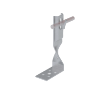 Угловой держатель зажимной скрученный для прутка  5-8 мм H140 мм CU  UDZS-H140-D5-8 CU  КМ-профиль