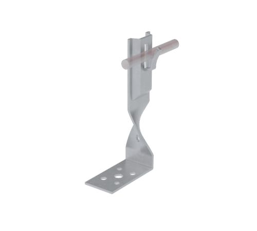 Угловой держатель зажимной скрученный для прутка  5-8 мм H140 мм CU  UDZS-H140-D5-8 CU  КМ-профиль