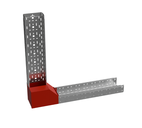 Угол вертикальный внутренний R 80х500 мм с разворотом трассы на 90 град "ПЛЮС"  NLPDplus90-80-500-R  КМ-профиль