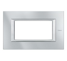 Axolute. Рамка декоративная прямоугольная итальянского стандарта. Цвет "Алюминий" Монохром. 4 модуля.  HA4804HC  Legrand