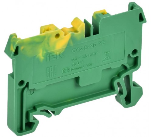 ARMAFIX Клемма пруж. CX2,5-2B PE 2,5мм2 зазем.  AF-CT41-06-02-K52-002  IEK