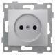 Bravo Розетка 1-ой б/з с з/ш, СУ, 16А, 250В, серебро  С10Р2-004  GUSI Electric