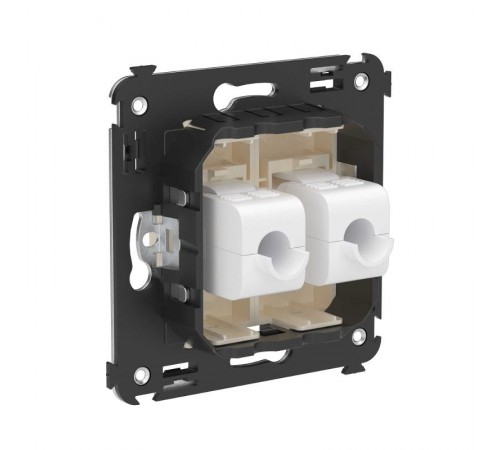 Компьютерная розетка RJ-45 без шторки в стену, кат.5е двойная, "Avanti", "Ванильная дымка"  4405664  DKC