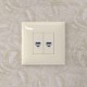 Компьютерная розетка RJ-45 без шторки в стену, кат.5е двойная, "Avanti", "Ванильная дымка"  4405664  DKC