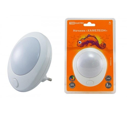 Ночник Хамелеон 0,5Вт D75 светодиодный белый с выключателем  SQ0357-0007  TDM