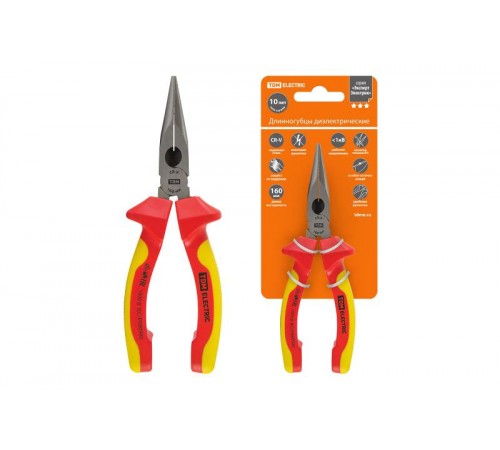 Длинногубцы диэлектрические, 160 мм, 1000 В, CR-V, "ЭкспертЭлектрик"  SQ1010-0103  TDM