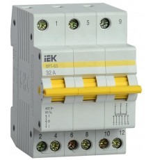 Выключатель-разъединитель (рубильник) трехпозиционный ВРТ-63 3п 32А  MPR10-3-032  IEK
