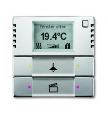 6128/28-866-500 Терморегулятор KNX с дисплеем и сенсором, 2/4-клавишный, нержавеющая сталь  6134-0-0335  2CKA006134A0335  ABB