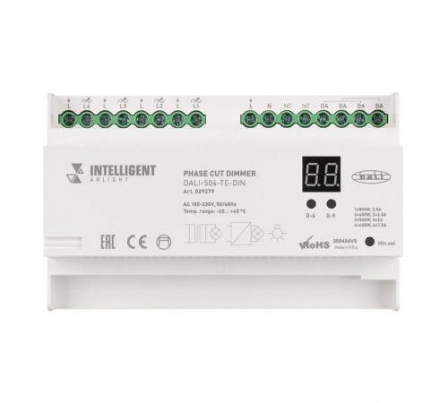 INTELLIGENT ARLIGHT Диммер DALI-504-TE-DIN(230V, 4x2A)  029279  Arlight