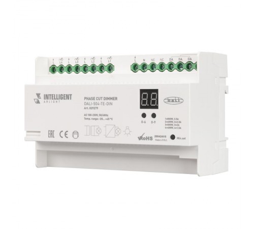 INTELLIGENT ARLIGHT Диммер DALI-504-TE-DIN(230V, 4x2A)  029279  Arlight