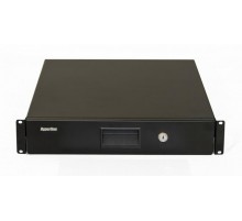 Hyperline TDR3-2U-360-RAL9004 Полка (ящик) для документов с замком, 2U, 88х483х360мм (ВхШхГ)  499188  Hyperline